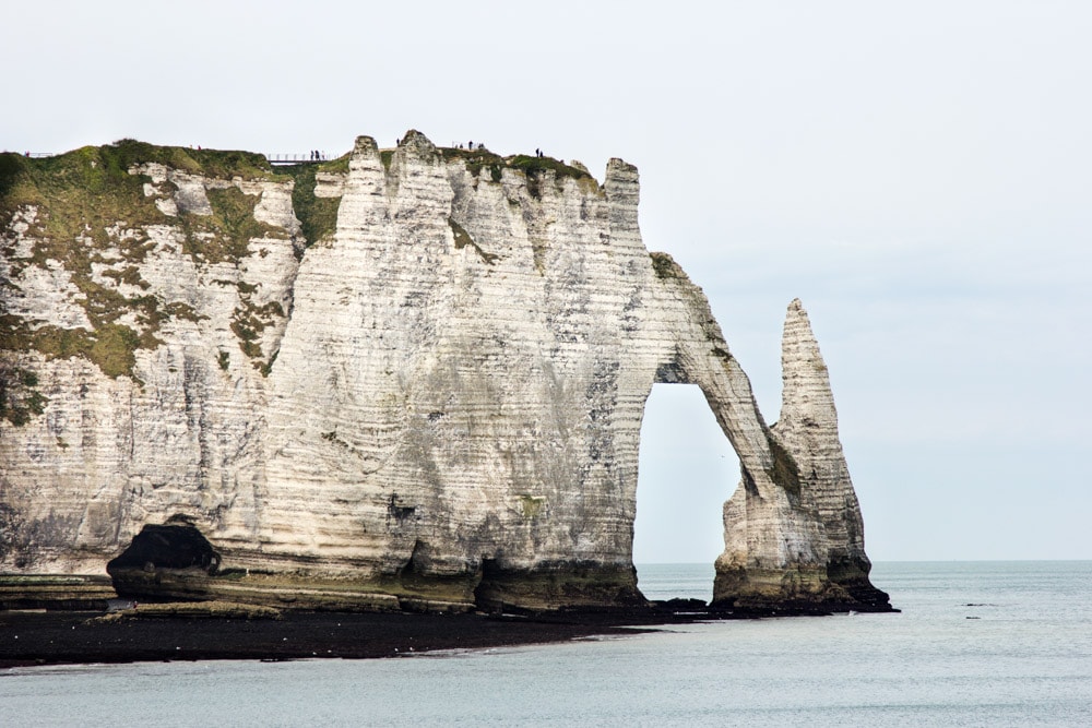 Etretat chalk cliffs on English Chanel shore