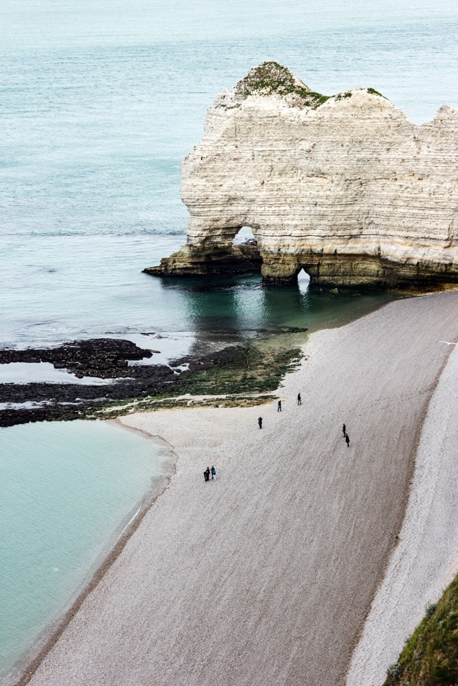 Etretat chalk cliffs on English Chanel shore