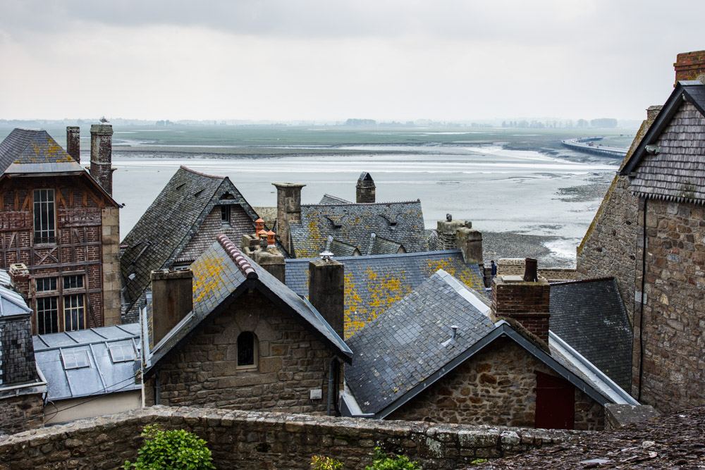 Saint Michael's Mount is a tidal island and mainland commune in Normandyю. View from island