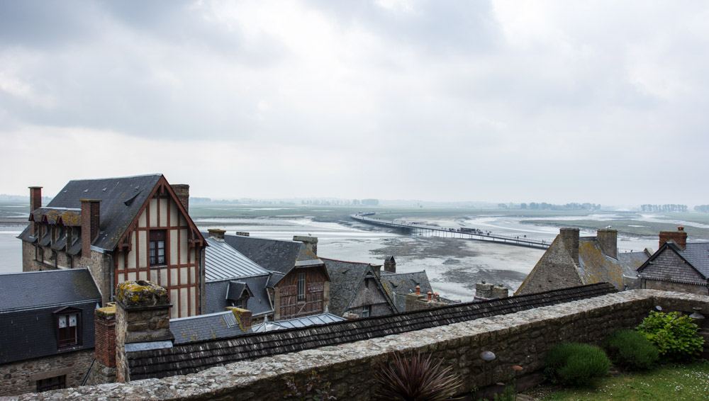 Saint Michael's Mount is a tidal island and mainland commune in Normandyю. View from island