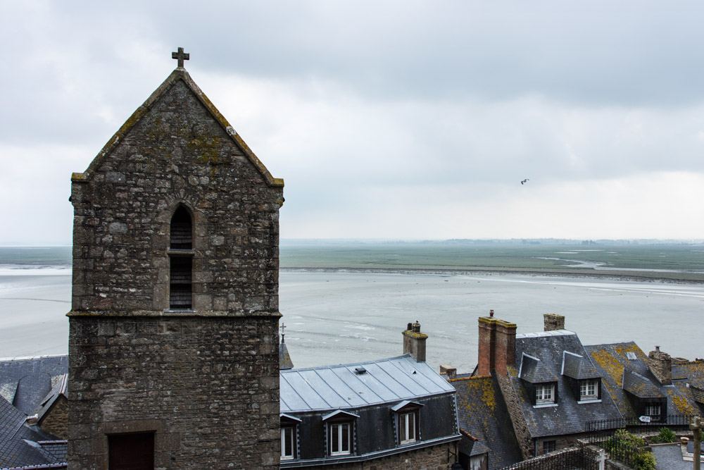 Saint Michael's Mount is a tidal island and mainland commune in Normandyю. View from island